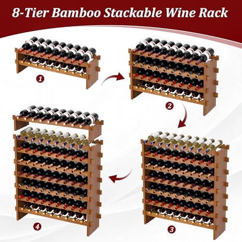 Bamboo Stackable Wine Rack (72 Count)