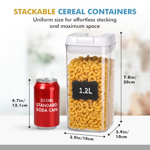6 PC 1.2L Clear Plastic Airtight Pantry Storage Containers with Lids (6 Count)