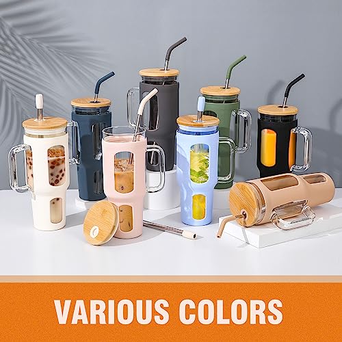 Glass Tumbler with Lid and Straw