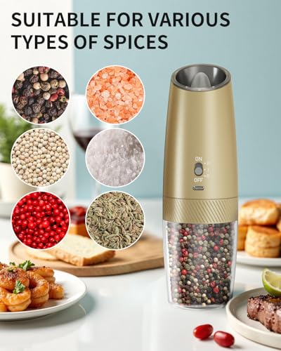 Gravity Electric Salt and Pepper Grinder Set with 2 (2 Count)