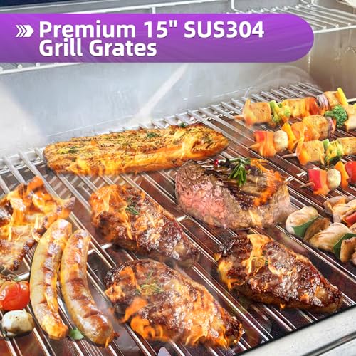 9MM 15" Stainless Steel Grill Grates for Weber Spirit E