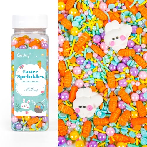 Easter Sprinkles for Cookies 4.23 Ounce Carrot Sprinkles for Baking Rabbit Toppers Perfect for Easter Cake Decorations
