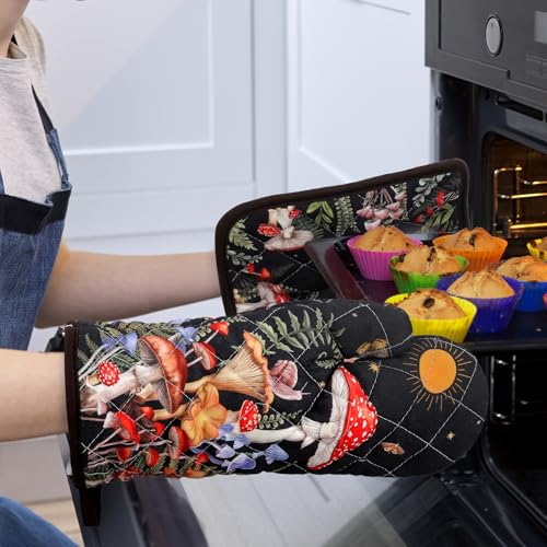 Mushroom Oven Mitts and Pot Holders Set (4 Count)