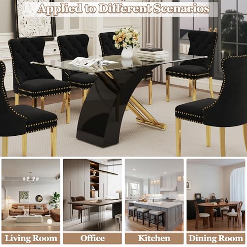 7 Piece Glass Dining Table Set for 6