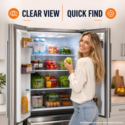 2 Pack Fridge Organizer Bins with Wheels (2 Count)