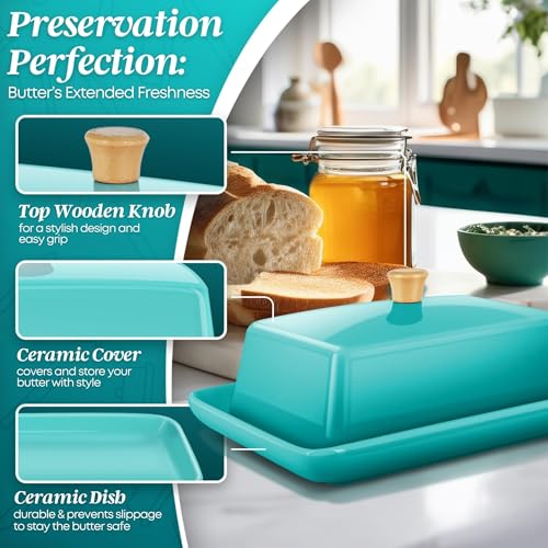 Extra Large Ceramic Butter Dish with Lid