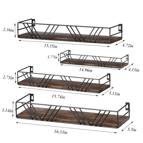 Floating Shelves for Wall Set of 4