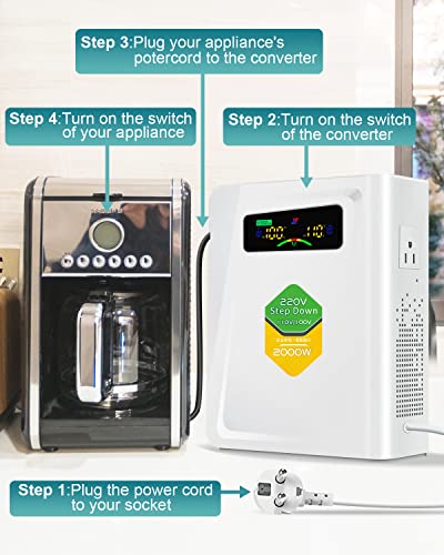 Step Down Transformer 220v to 110v Voltage Converter 2000w