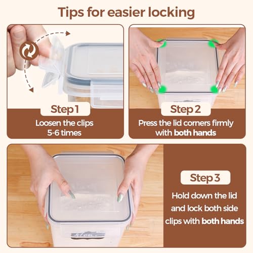 Airtight Food Storage Containers with Lids 0.8 (3 Count)