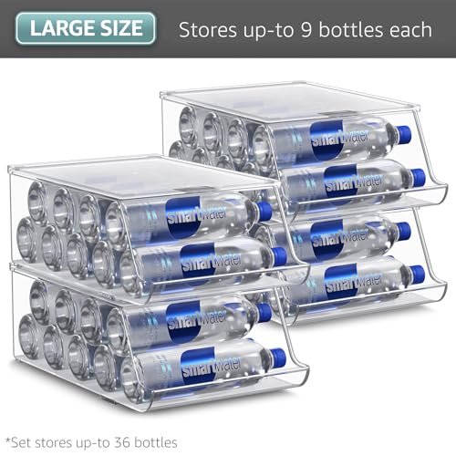 Water Bottle Organizer for Refrigerator & Pantry (4 Count)