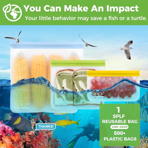 9 Pack Reusable Gallon Freezer Bags Dishwasher Safe