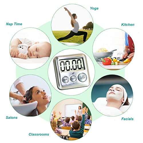 Elegant Digital Kitchen Timer Stainless Steel