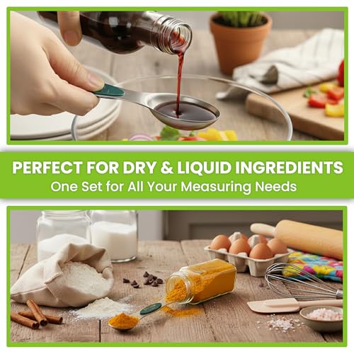 Stainless Steel Magnetic Measuring Spoons Set of 8