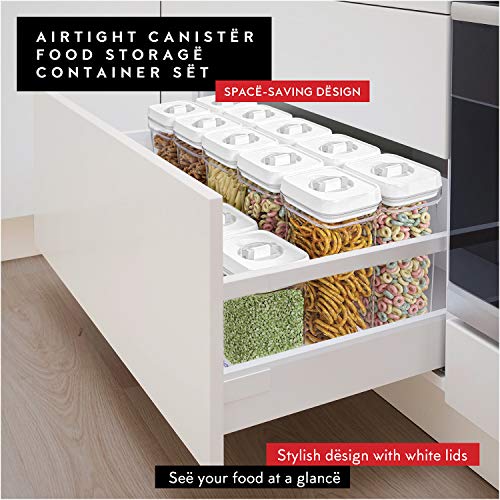 Airtight Food Storage Containers for Pantry With White Lids 1L (6 Count)