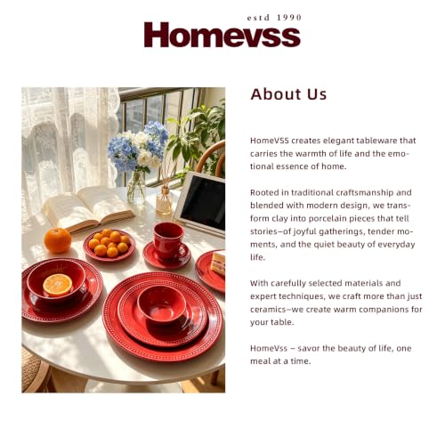 HomeVss Pearl Dots Stoneware Dinnerware Set