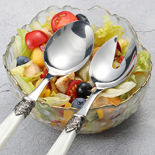 2 piece Salad Servers Stainless Steel Salad Serving Set Salad Fork and Spoon