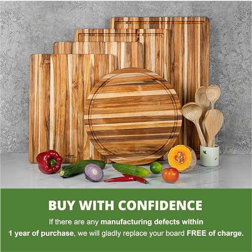Teak Wood Board with Juice Groove & Hanging Hole