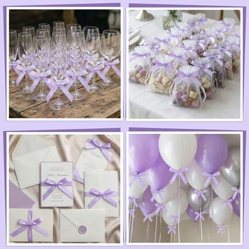 30 Pack Light Purple Bow Cake Toppers (30 Count)