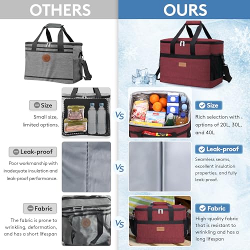 Cooler Bag 50 Cans Collapsible and Insulated Large Lunch Bag Leakproof Soft Cooler Portable for Camping