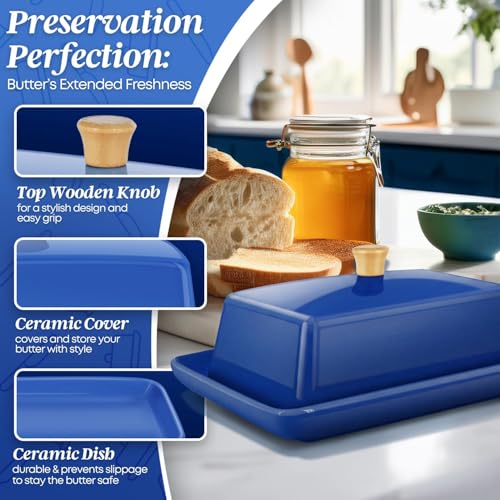 Large Ceramic Butter Dish with Lid