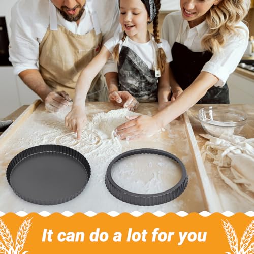 Tart Pan 10 Inch Removable Bottom (2 Count)