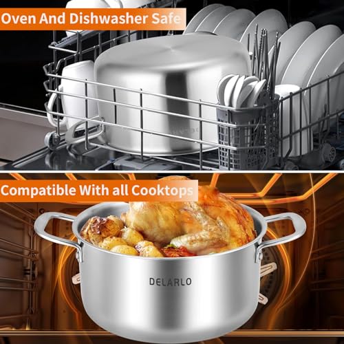 Tri ply Stainless Steel 6 Quart Heavy Duty Induction Stock Pot
