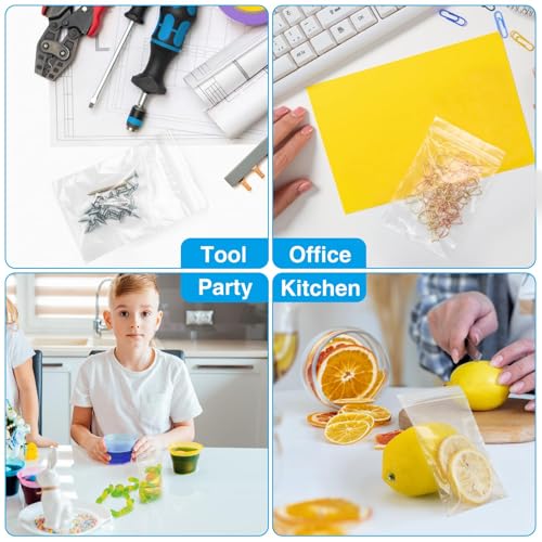 400Pcs 3x4 Inch Clear Plastic Zip Bags