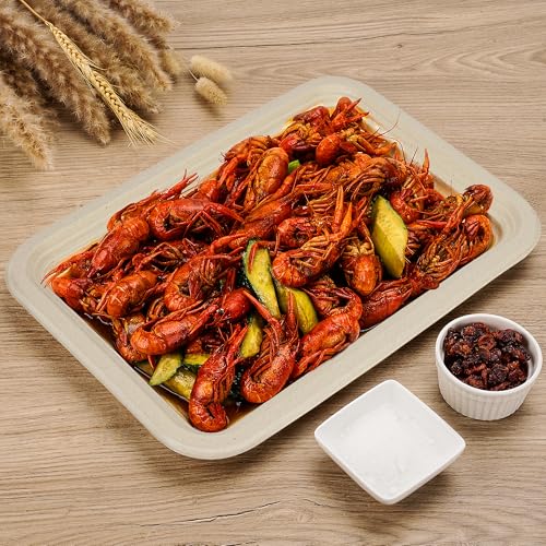 50 Pack Brown 14" Heavy Duty Disposable Rectangle Food Trays (50 Count)
