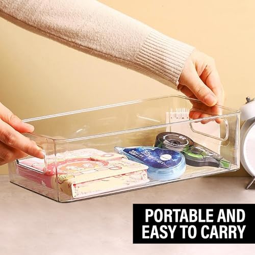 Clear Plastic Storage Bins (6 Count)