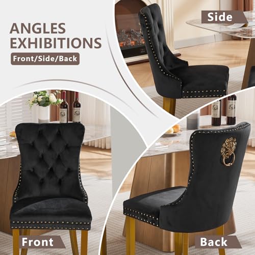 Black Velvet Dining Chairs Set of 2 (2 Count)