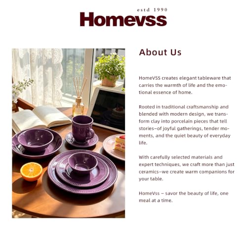 HomeVSS 42 Pc Pearl Dots Stoneware Dinnerware Set