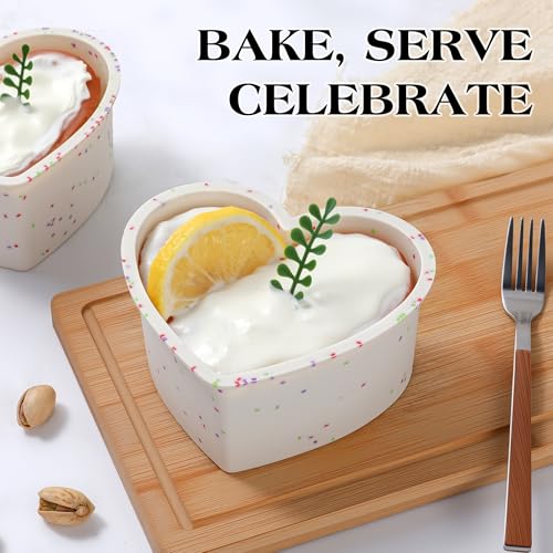 6 Inch Small Heart Shaped Cake Pans Silicone for Baking (2 Count)
