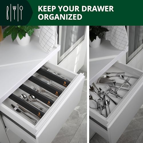 Bamboo Drawer Dividers Organizers (4 Count)