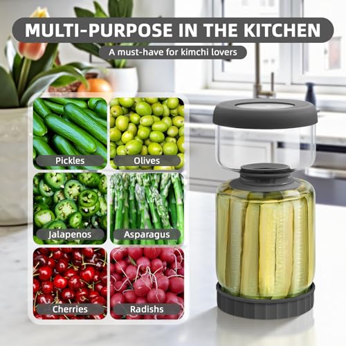 Hourglass Pickle Jar with Strainer Flip (46 Fl Oz)