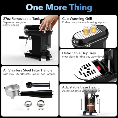 20Bar Compact Espresso Machine with Milk Frother