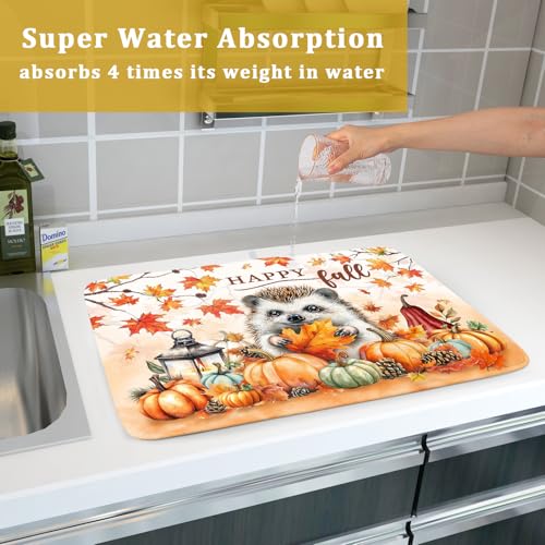 Happy Fall Dish Drying Mat