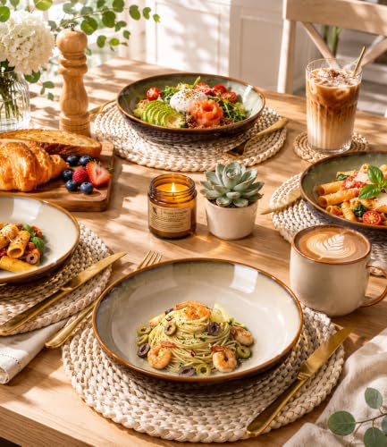 9.0" Ceramic Pasta Bowls Set of 6 (4 Count)
