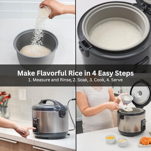 JNP-S18U-US 10 Cup Capacity White Rice Cooker with Non-Stick Inner Pot, Retractable Power Cord, and Keep Warm up to 12 hours (Urban Satin)
