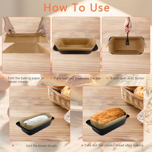 100 Pcs 9x5 in Loaf Pan Liners for Baking Bread Pan Parchment Paper (100 Count)