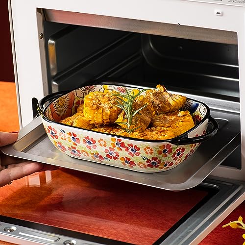 Retro pastoral style Ceramic Baking Dish Rectangular Bakeware Set Baking Pan