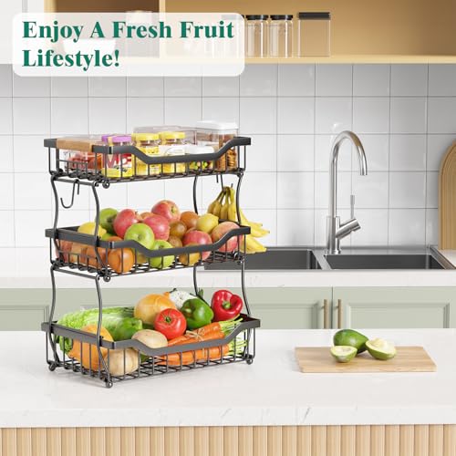 3 Tier Countertop Fruit Basket for Kitchen