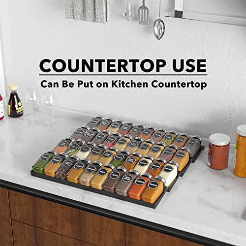 Spice Drawer Organizer with 40 Spice Jars