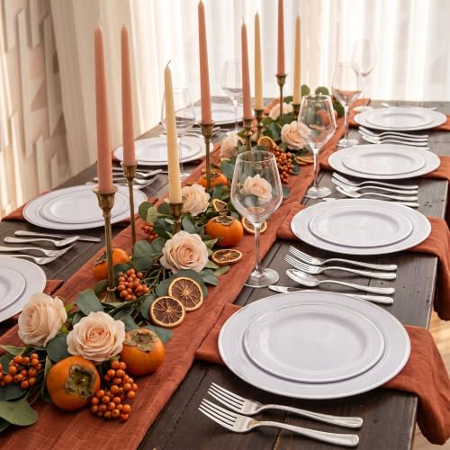 60PCS Silver Plastic Plates (60 Count)
