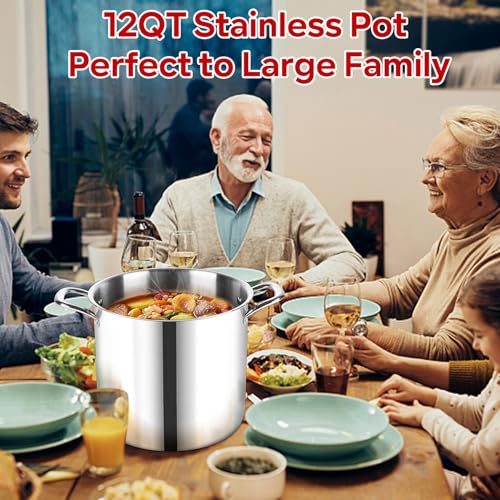 12 QT Stock Pot with Lid