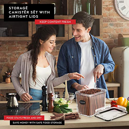 Flour Sugar Storage Containers Set of 4; 3.6L Plastic Airtight Food Storage Containers with Lids for Kitchen Pantry Organization and Storage (4 Count)