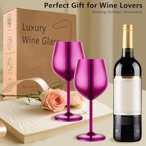 Unbreakable Stainless Steel Wine Glasses Set of 4 (4 Count)