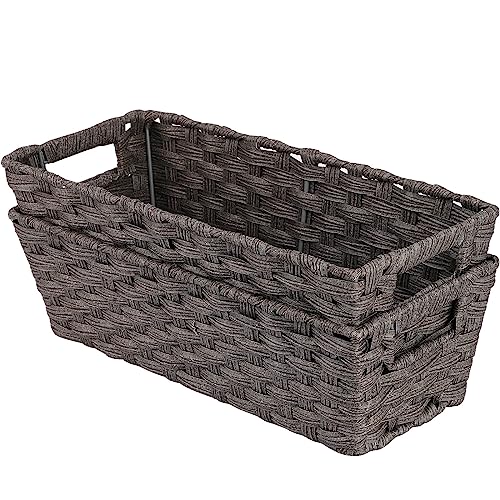 2 Pack Plastic Wicker Toilet Paper Baskets (2 Count)