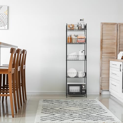 5 Tier Water Bottle Storage Rack Freestanding Metal Water Bottle Holder Shelf Organizer Drink Beverage Soda Can Organizer Storage Rack Bottled Water Stand for Floor Pantry Kitchen Food Storage