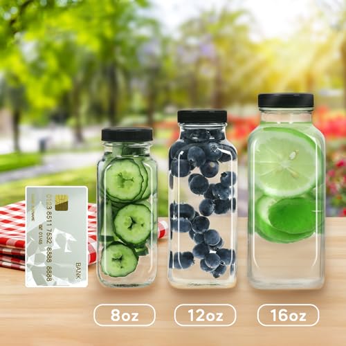16oz Glass Juice Bottles with Leak (6 Count)
