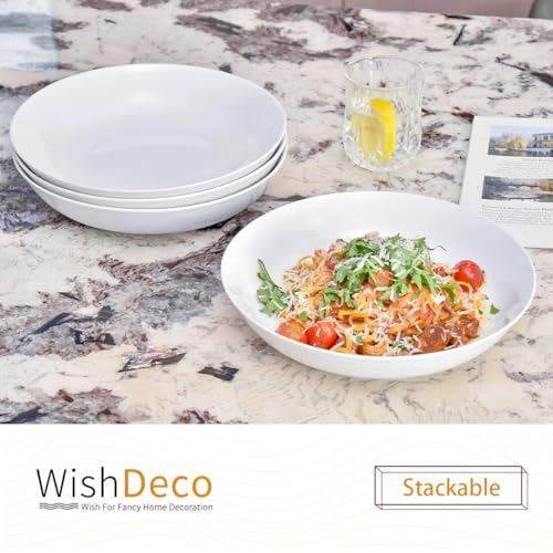 White Pasta Bowls Set of 4 (4 Count)